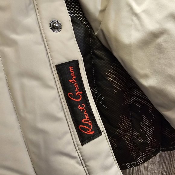 ROBERT GRAHAM Quilted Padded Shacket Jacket - Men's Size S - Stone - NWT $348.00 - Picture 4 of 11